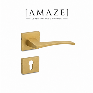 มือจับประตูแบบก้านโยก รุ่น Amaze Matte Antique Finish พร้อมหัวกุญแจแบบ Rose สำหรับประตูภายในบ้าน คุณภาพพรีเมียม เหมาะสำหรับประตูห้องน้ำ ดีไซน์ทันสมัย - Product Image 1