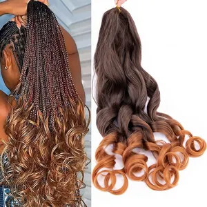 AliLeader - Tranças sintéticas para crochê, ondulação solta, 150g, 24 polegadas, ondulação, cabelo espiral, estilo Yaki Pony, trança de cabelo ondulado francês, ideal para mulheres