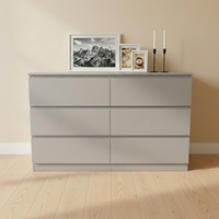 Commode en bois blanche à 6 tiroirs, meuble de rangement pour chambre à coucher et salon