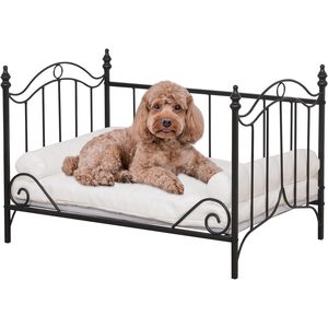 <b>Small</b> Cat and <b>Dog</b> <b>Bed</b> Velvet Cushion with Metal Frame Breathable Lightweight Removable Cover Cool Pet Couch for Furry Friends - Product Image 1