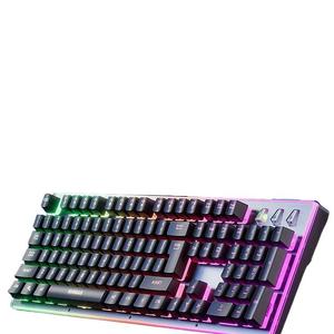 Hot bán nhà máy Giá máy tính LED Backlit chơi game Bàn phím teclado klavye 104 phím có dây USB bàn phím cho máy tính để bàn - Product Image 2