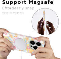 Accessoires de téléphone portable coque de téléphone pour iPhone 15 Pro Max personnalisable OEM fleur Style Anti-chute magnétique antichoc IMD étui