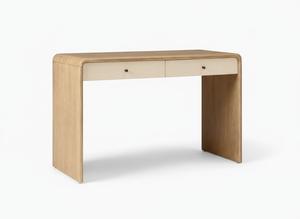 Mesa de Computadora de Madera Contemporánea de Alta Calidad con Consola Curva y 2 Cajones, Escritorio para Oficina en Casa, Mesa Moderna - Product Image 3