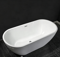 Baignoire autoportante en acrylique de conception moderne, ovale, pour bain à remous intérieur
