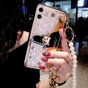 Carcasa para teléfono móvil inteligente Samsung A33 <span class=keywords><strong>A03</strong></span>, carcasa con diamantes para Pc, con cadena de perlas - Product Image 1