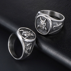 Men's <b>Titanium</b> Steel <b>Ring</b> Insect Pattern Retro Design SA988 Gift Jewelry - Product Image 4