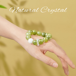 Bracelet unisexe tendance en œil de tigre et perles de cristal blanc, excellent cadeau pour les bouddhistes, pierre naturelle de forme géométrique - Product Image 2