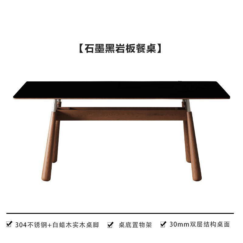 Single table graphite black rock slab