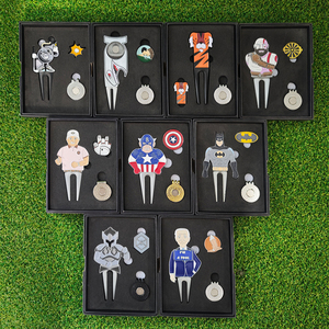 Nuevo creativo personalizado dibujos animados pelota de Golf sombrero Clip esmalte bola marcador Golf Divot herramienta conjunto único oro caja Logo grabado chapado <span class=keywords><strong>Bla</strong></span> - Product Image 4