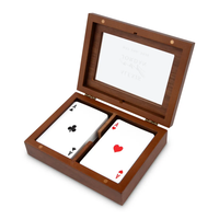 Ensemble de jeu de poker en bois vierge, supports vierges pour gravure laser, logo personnalisé, OEM, cartes à jouer, dés, boîte cadeau pour marque privée, vente en gros et revente