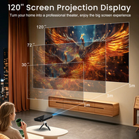 Projecteur intelligent DLP LED portable P09-II avec batterie intégrée, 3D actif, décodage 4K, Android 14.0 Mini pour la maison et les voyages