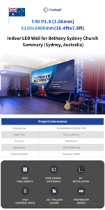 Canbest Fiw P2.5 2,5 Mm 5120X2880Mm 16.4X9.8Ft Pantalla de visualización de pared de video <span class=keywords><strong>Led</strong></span> interior para adoración de la Iglesia en EE. UU. - Product Image 5