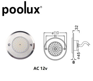 室外110毫米/160毫米/230毫米/260毫米DC RGB新型IP68发光二极管防水潜水水下专业照明游泳池灯 - Product Image 3