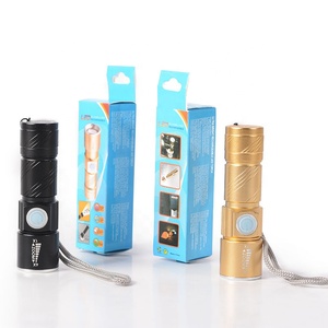 Đèn Pin Cỡ Nhỏ Sạc USB Đèn Pin Thu Phóng XPE Đèn Pin Led Sạc Được Đèn Pin Kèm Hộp Đóng Gói - Product Image 2