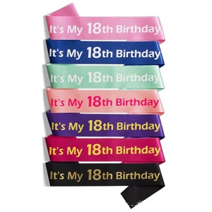 Fascia per 18° <span class=keywords><strong>Compleanno</strong></span>, Accessori per Uomo e Donna, Decorazioni per Feste, Nastro da Spalla per Celebrazioni di <span class=keywords><strong>Compleanno</strong></span>, Sweet 18 - Product Image 1