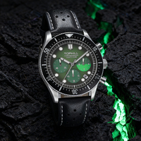 Montre à quartz noire de luxe personnalisée de haute qualité, en acier inoxydable 316L, étanche, pour le sport et la plongée, pour hommes