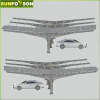 Structure de carport solaire en acier galvanisé, support de montage de qualité commerciale, résistance au vent 60 m/s, résistance à la neige 1,4 KN/m², garantie 10 ans