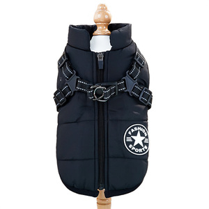 Jaket Anjing Musim Dingin Anti Air Bahan Polyester Berlapis Polar Fleece, Tahan Angin, Kerah Tegak, Pakaian Hewan Peliharaan dengan Ritsleting Pengunci, Laris Manis - Product Image 3