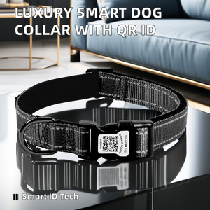Collar de perro inteligente moderno de lujo personalizable Premium Nylon reflectante liberación rápida personalizado código <span class=keywords><strong>QR</strong></span> Software identificación sólida - Product Image 6