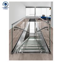 Escalier droit en bois de teck rétro chic avec garde-corps renforcé en aluminium/verre, escalier intérieur sûr pour la maison