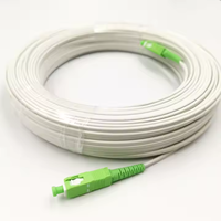 Kabel Jumper Serat Optik FTTH Konektor SC/APC, Kabel Patch Cord Berpelindung untuk Komunikasi Serat Optik