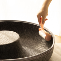 Niche pour chat en feutre pliable et détachable, écologique, robuste et moderne, pour intérieur, toutes saisons, avec arbre à chat et griffoir pour le jeu et le repos