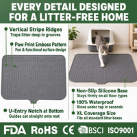 Tapis de litière pour animaux de compagnie en silicone personnalisé, grand format, épais, antidérapant et imperméable pour chats, petit attrape-écailles