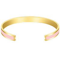 Bracelet manchette en acier inoxydable en forme de C, émail rose, en titane, simple, résistant à la transpiration et inaltérable, vente en gros d'usine