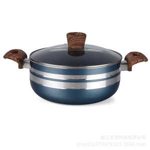 Nonstick Cookware Set 20 24 28Cm Saucepan Frying <b>Pan</b> With Lid Round For Kitchen Use - Product Image 3