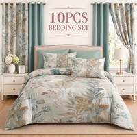 Lot de 10 draps légers en microfibre imprimés avec rideaux pour appartement, hôtel, collection de linge de maison – Vente en gros