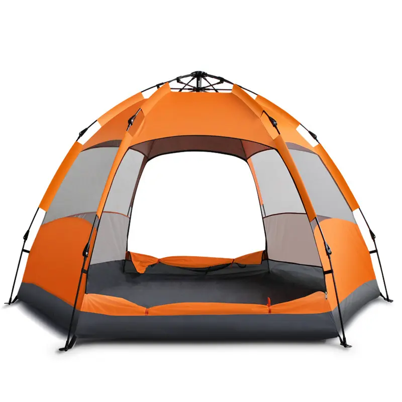 カスタムKemaNamiot Tenda Carpa Zelt Hexagonal Family Folding Luxury Automatic Yurt Dome Beach Glamping Camping Outdoor Tents