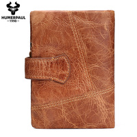 Portefeuille en cuir véritable pour homme, personnalisable avec logo, blocage RFID, compartiment à monnaie en cuir de vachette, fermeture éclair, petit et portable, idéal pour le dropshipping