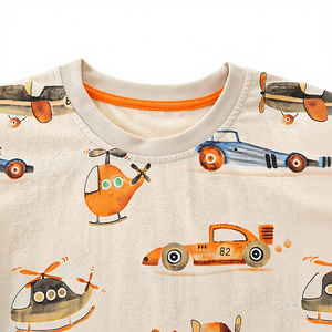 定制徽标休闲宽松棉质 T 恤短裤夏季套装儿童短裤套装 2 件套新生儿儿童女孩男孩速干 - Product Image 3