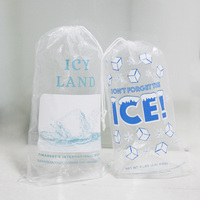 Sac en plastique pour glace de 8 lb, 10 lb, 5 kg avec poignée à cordon, sac en plastique pour glaçons