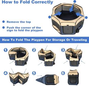 Box per cani e gatti-box pieghevole per animali domestici con custodia per il trasporto, tenda portatile per animali domestici per uso interno/esterno copertura parasole rimovibile - Product Image 4