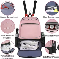 KUAIQIU sac à dos étanche en polyester avec logo personnalisé pour ordinateur portable sac de sport avec compartiment à chaussures fermeture éclair K-08997 de pickleball