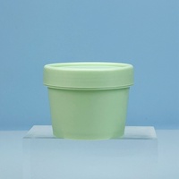 Pot cosmétique hermétique en plastique PP de 250g en forme de cornet de glace, couleur personnalisée, pour poudre libre et soins de la peau, avec couvercle rose/vert, vente en gros