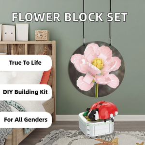 Kleine ABS Plastic DIY Speelgoed Gesimuleerde Bloem Bouwstenen Potplanten Compatibele Puzzel Verbindingsornamenten <span class=keywords><strong>2</strong></span>-4 Jaar Baby - Product Image 2