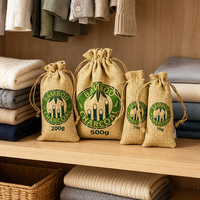 Sachets absorbants d'odeurs en charbon de bambou avec tissu en toile de jute, désodorisant pour voiture, maison, placard et sous-sol