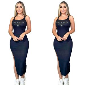 Vestidos Largos Personalizados con Logotipo para Mujer, Vestido Maxi Casual con Costuras Sólidas, Vestido Ajustado sin Mangas al por Mayor - Product Image 6