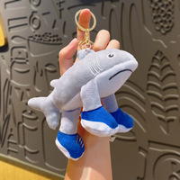 Porte-clés en peluche super doux personnalisé de haute qualité, motif requin mignon, parodies Brainrot italiennes, animaux en peluche en coton PP, unisexe, vente en gros