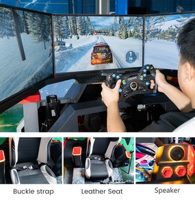 Máquina de Juego de Carreras con Movimiento de 6 Ejes Dreamland, Simulador de Auto VR de 3 Pantallas para Parques de Diversiones - Product Image 5