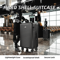 Valise de voyage de luxe en PC, légère, résistante aux rayures, grande taille, à roulettes, coque rigide, en polyester
