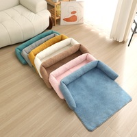 Nouveau coussin pliable rectangulaire en fourrure pour animaux de compagnie, canapé en peluche, best-seller pour chats et chiens pour dormir dans le salon