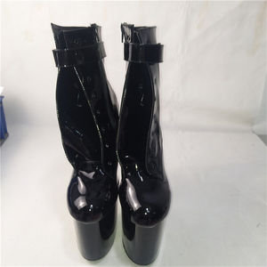 Rncksi 8INCH-20CM <span class=keywords><strong>Bottines</strong></span> de <span class=keywords><strong>danse</strong></span> à plateforme imperméables rouges à talons très hauts toutes saisons, à lacets, avec bout fin - Product Image 2