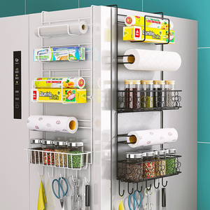 Spice Rack for Kitchen Organizer, Fridge Storage Shelf for Jar of <strong>Olive</strong> Oil, <strong>Cookware</strong> and Towels, with Adhesive Sicker - Product Image 2