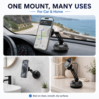 Support magnétique spécial transfrontalier pour téléphone de voiture, fixation par ventouse, bras pliable, support MagSafe, rotation stable à 360 degrés, approvisionnement en gros