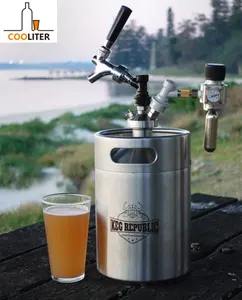 Dispensador de sistema de cerveza de acero inoxidable de grado alimenticio de tamaño mini, equipo de cerveza Barril, 5 L, venta al por mayor