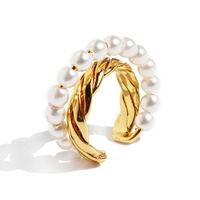 Doux Cool à la mode or spirale rayure croix perle oreille os Clip unique sans trou d'oreille boucles d'oreilles bijoux personnalisés