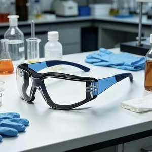 Lunettes de sécurité PC Blue Temple anti-rayures, anti-buée, EN166, avec joint en mousse amovible, pour le travail - Product Image 5